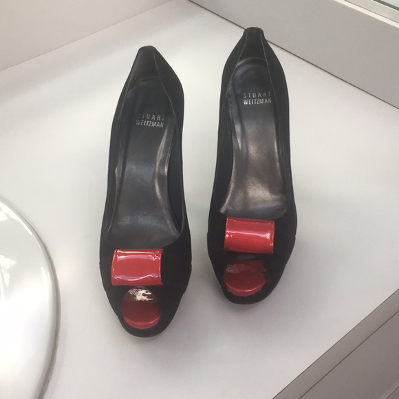 Stuart Weitzman black suede platform heels - Picture 2 of 6